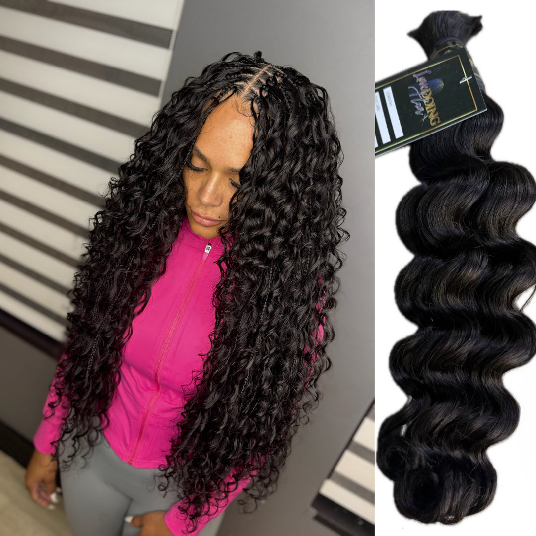 Unprocessed Virgin Human Bulk Loose Deep hair ( Natural Black)
