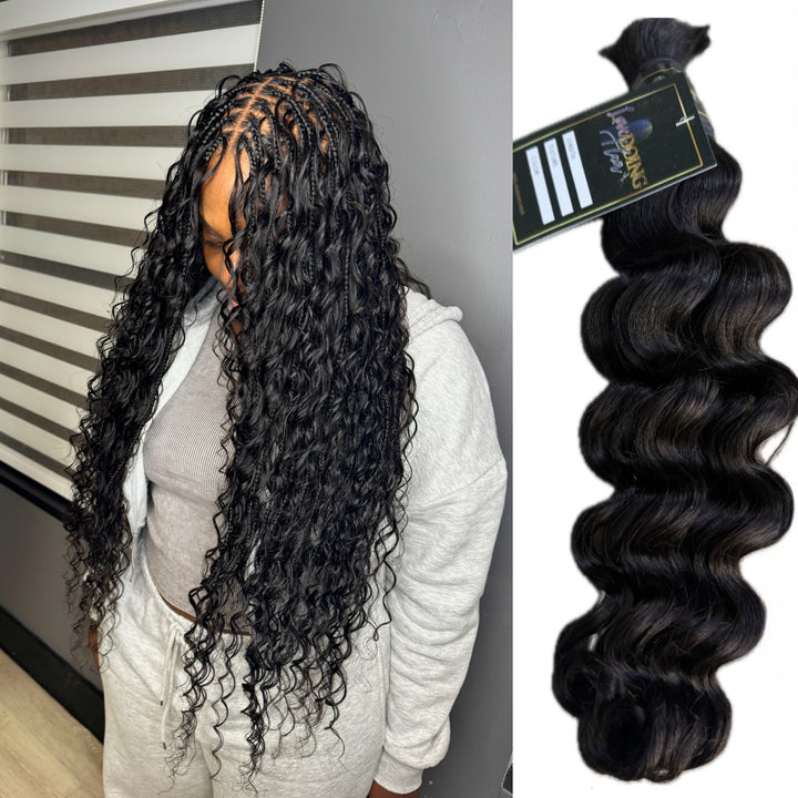 Unprocessed Virgin Human Bulk Loose Deep hair ( Natural Black)