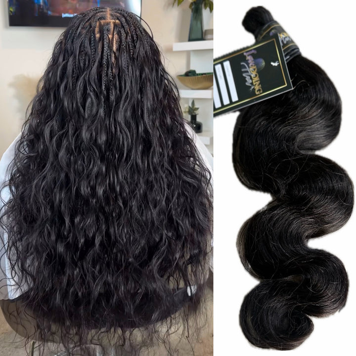 Unprocessed Virgin Human Bulk Body Wave Hair (Natural Black)