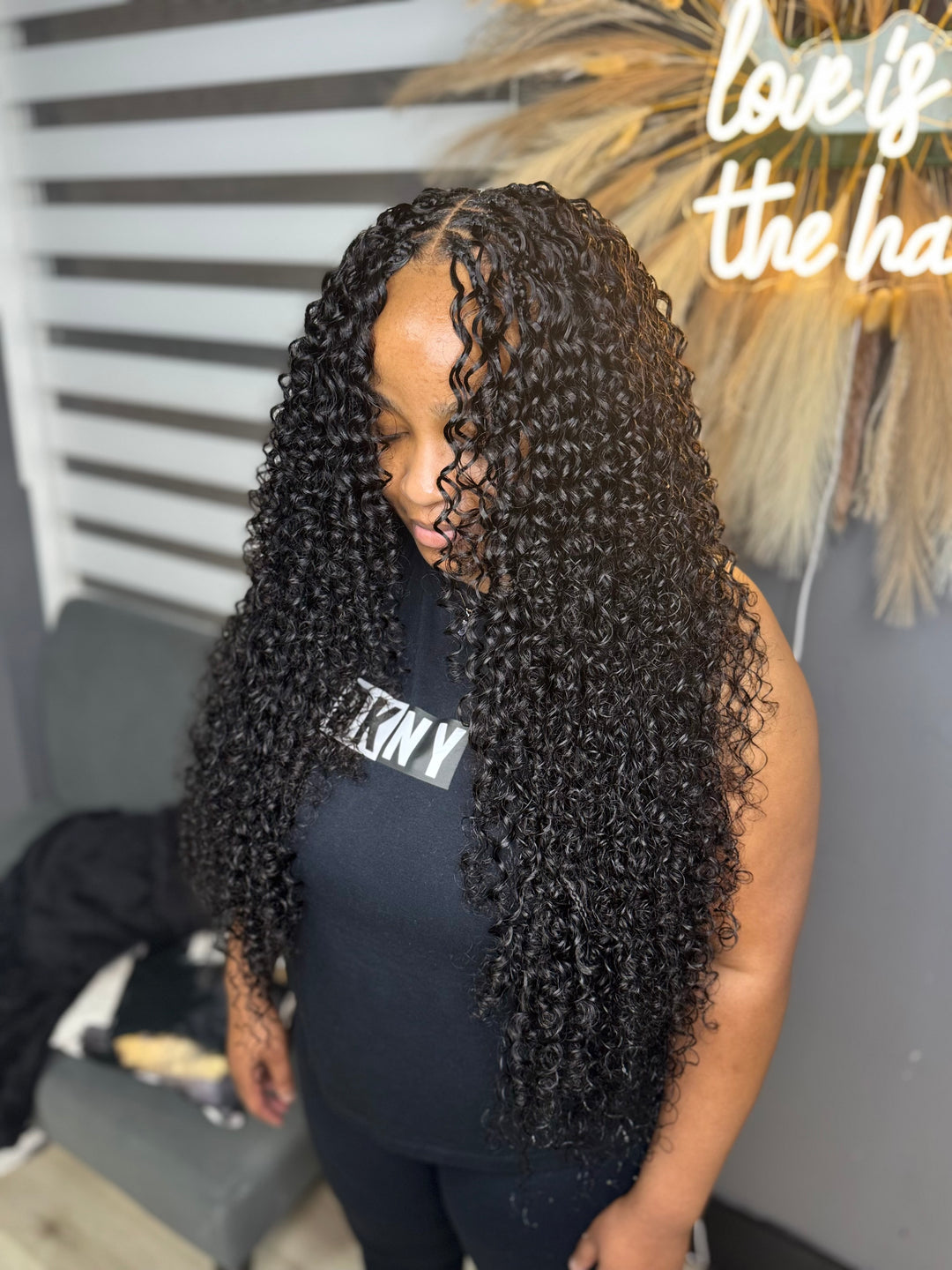 Unprocessed Virgin Human bulk Italian Curls hair ( Natural Black)