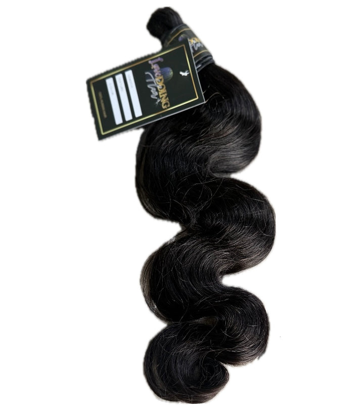 Unprocessed Virgin Human Bulk Body Wave Hair (Natural Black)