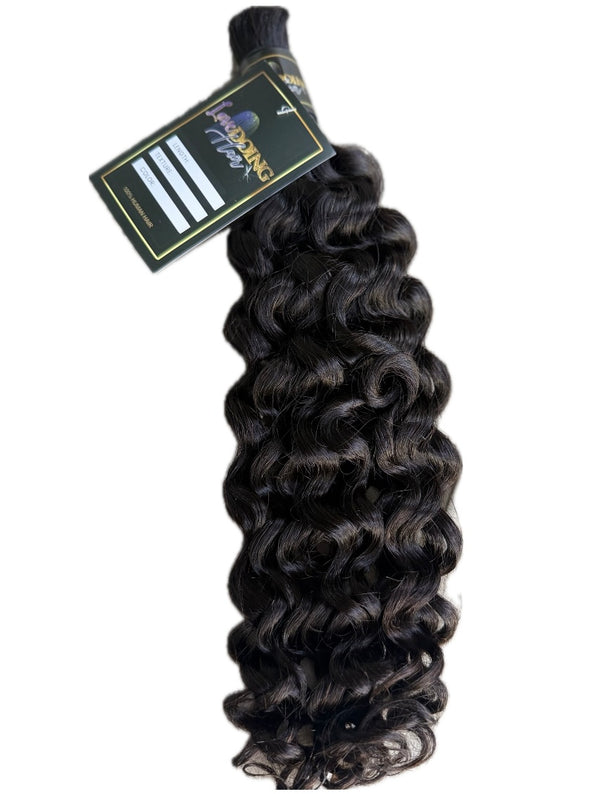 Unprocessed Virgin Human bulk Italian Curls hair ( Natural Black)