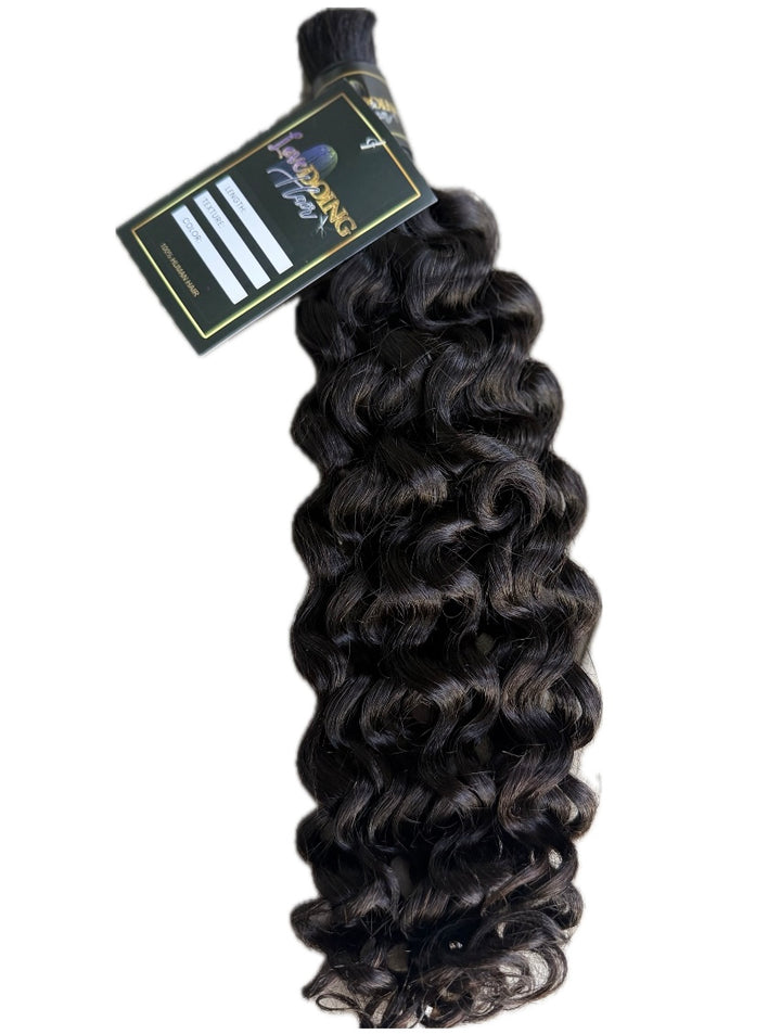 Unprocessed Virgin Human bulk Italian Curls hair ( Natural Black)