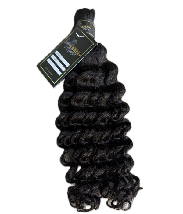 Unprocessed Virgin Deep Wave Bulk hair ( Natural Black)